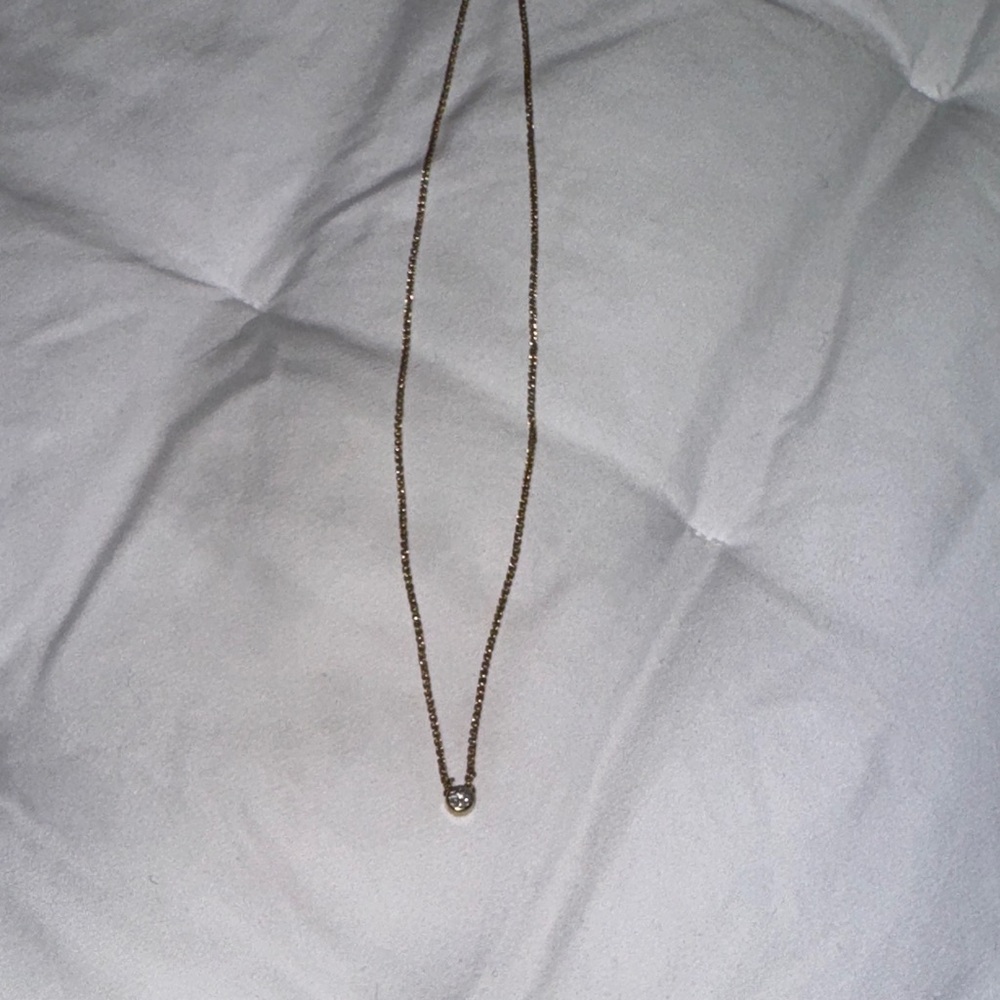 Gold-Tone Solitaire Pendant Necklace - Women Jewelry